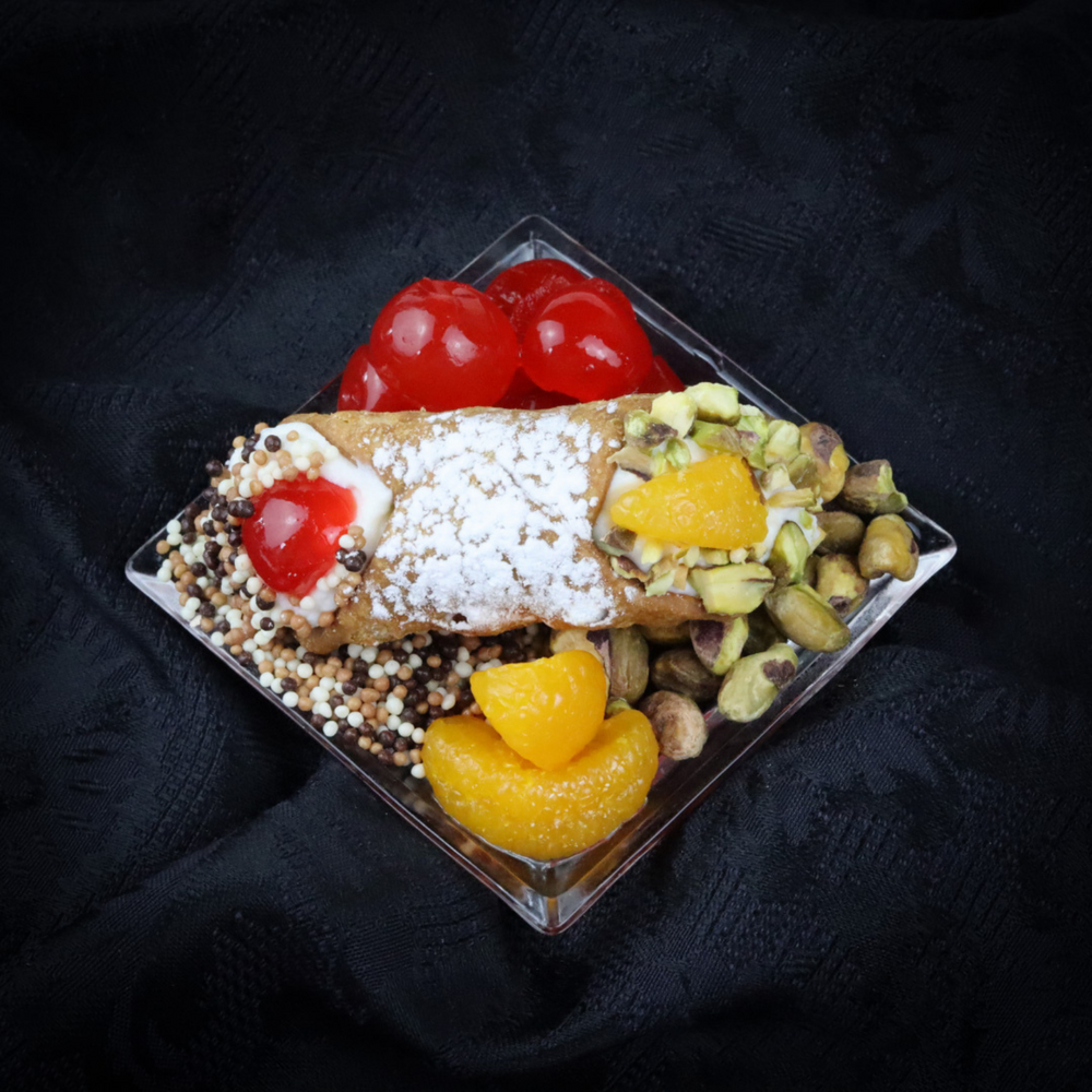 Do you love traditional cannoli?  Pistachio, chocolate, cherry, and orange?  Do you have a hard time choosing which topping?  Cannoli Crunch was born in tradition and we were inspired to combine all the traditional trimmings and have created our very own EVERYTHING CANNOLI!  Buon appetito tutti!