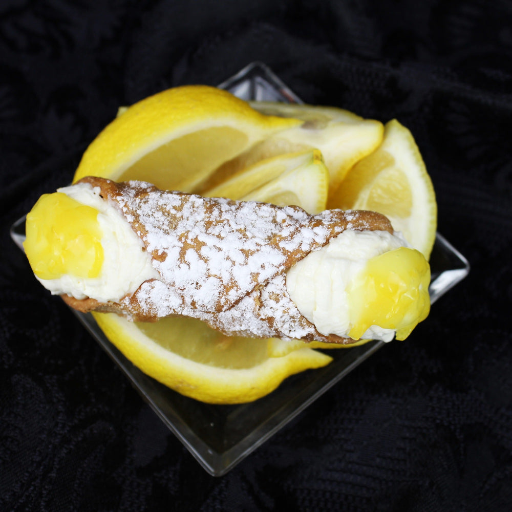 Back by popular demand is our Signature Lemon Jelly Cannoli!  Blended with tangy lemon juice and zest, our housemade lemon jelly is a true delight!  Freshly piped into the centre of our creamy, smooth ricotta and filling our crispy, crunchy pastry shells, this cannolo is made for you!
