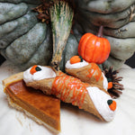 Every season brings a special flavour to mind.&nbsp; Fall is Pumpkin Spice time!&nbsp; Here at Cannoli Crunch, we have imbued our creamy, smooth ricotta with pumpkin, cinnamon, cloves, and a hint of nutmeg.&nbsp; This vibrant blend fills our crispy, crunchy pastry shell and is decorated with marzipan pumpkins at the ends.&nbsp; Pumpkin Spice Cannoli is a tradition you'll enjoy this fall!