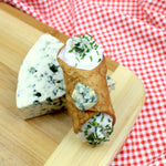 Stinky, smelly, and absolutely delicious Blue Cheese is delicately blended with our creamy, smooth ricotta.  Our new savoury cannoli is for a true cheese connoisseur.  This two-bite cannoli is ideal for brunch, lunch, or appetizers at home or at an event.  Try a Formaggio Blu and taste the next level of cannoli innovation.