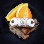Chef Maria's newest preserve is bacon with caramelized onions, spices, and balsamic vinegar perfectly blended with our house-made marmalade.  Our jelly is gently piped into the centre of our creamy, smooth ricotta and encased in our crispy, crunchy pastry shell.  Brava Chef Maria, our Bacon Marmalade Jelly Cannoli is definitely for the epicurean palate!